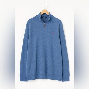 Polo Ralph Lauren Blue Quarter Zip Pullover Sweatshirt Size XL